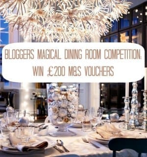 Bloggers WIN M&S Magical Dining Room competition, £200 vouchers.