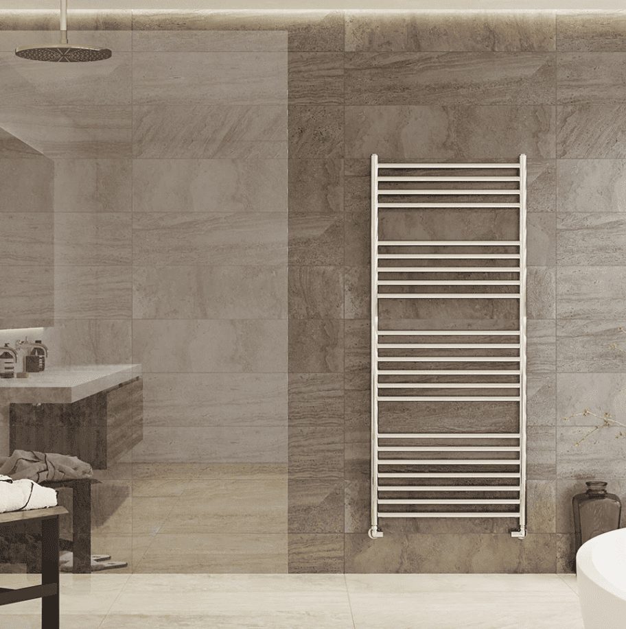 stainless steel best radiator towel rail in a bathroom