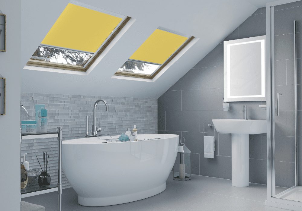 loft bathroom with yellow blinds an idea on how to expand your home