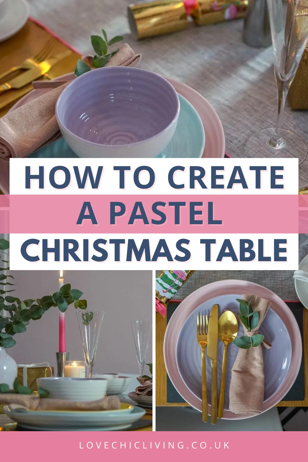 Learn how to decorate a pretty pastel Christmas table.