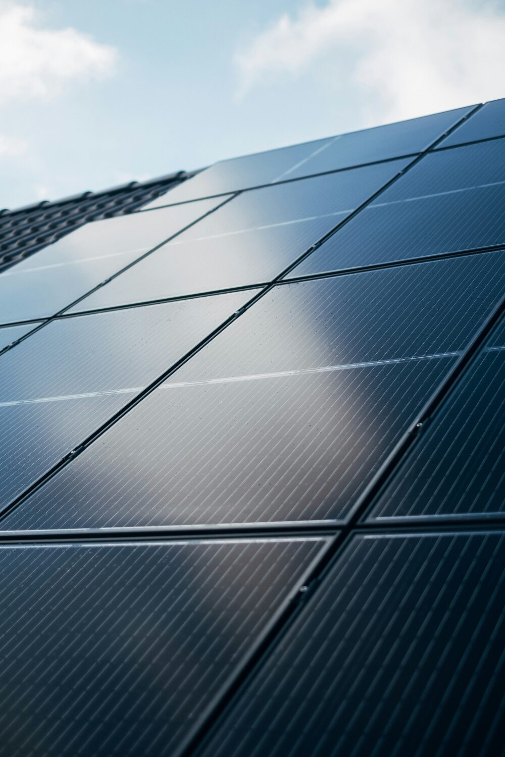 Close-up of solar panels
