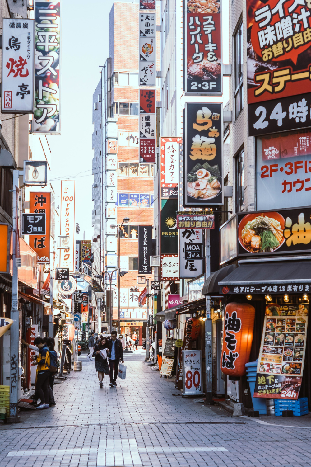 Commercial Tokyo street filled with shop signs